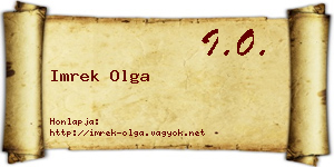 Imrek Olga névjegykártya